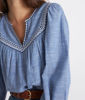 Picture of LARSSA MARLED BLUE EMBROIDERED COTTON BLOUSE